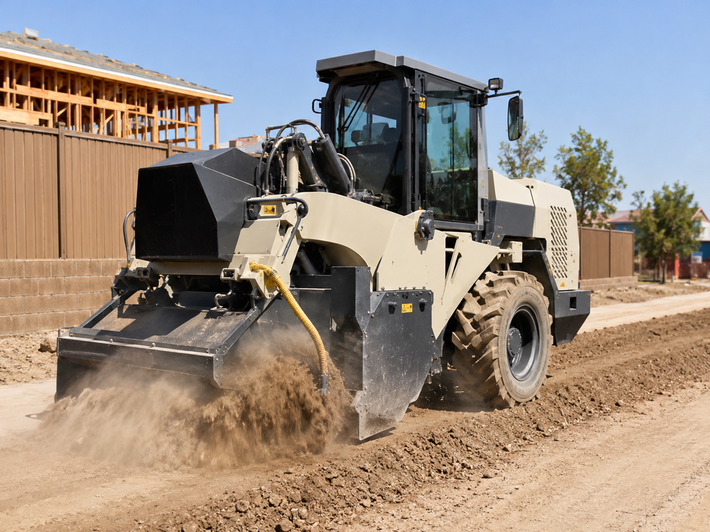 Compact soil reclaimer machine