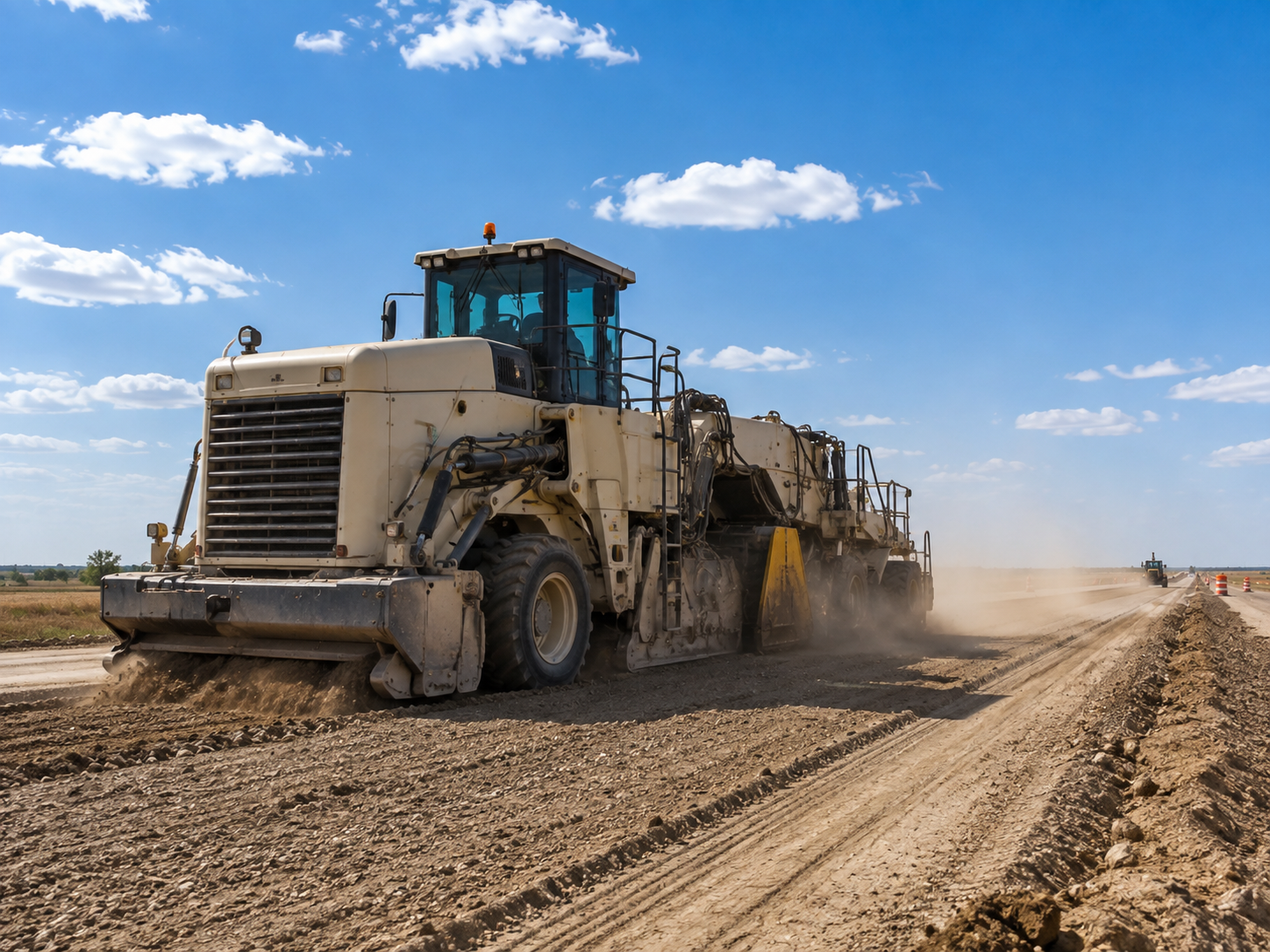 Full-size road reclaimer machine