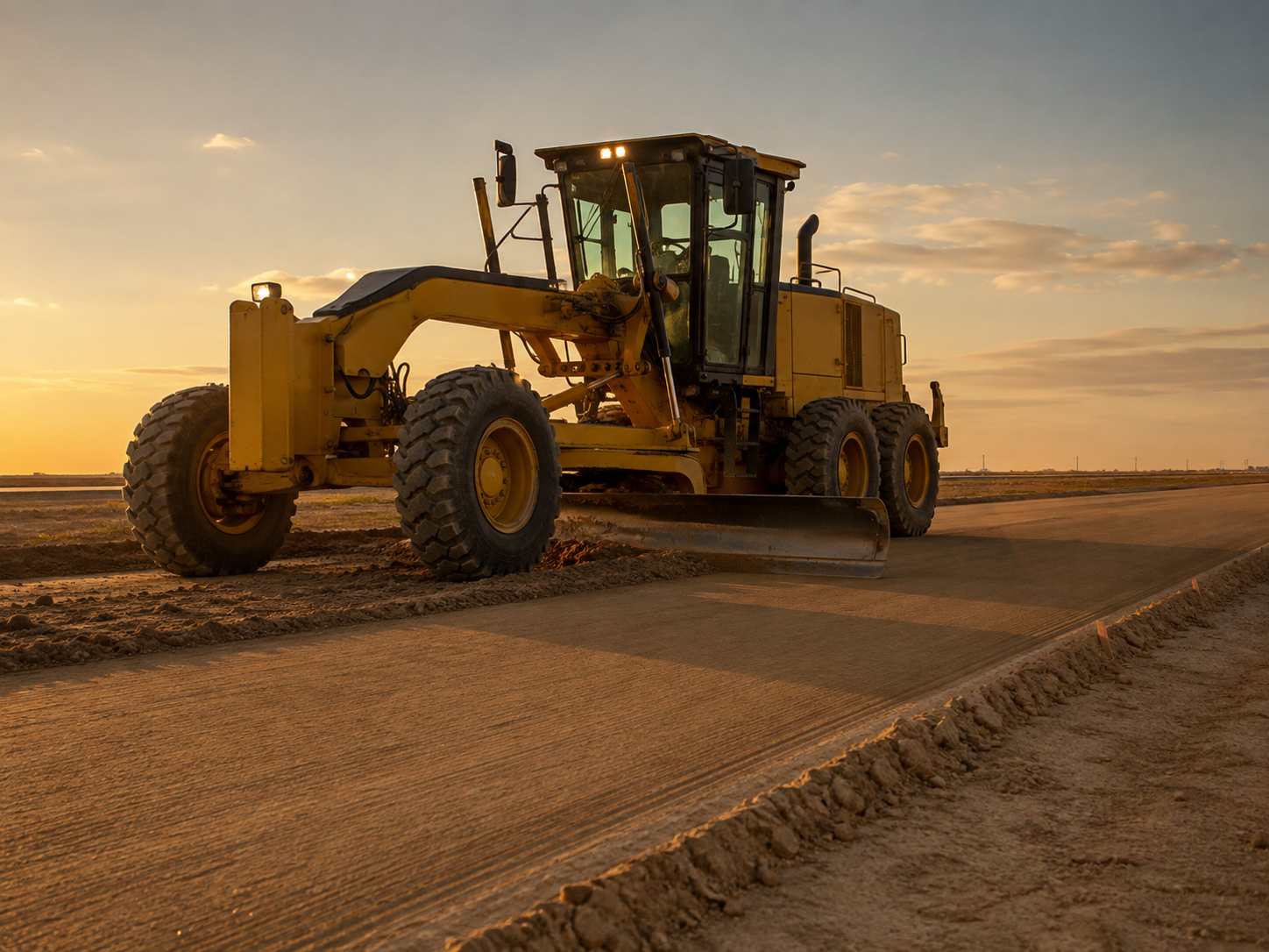 Motor grader finishing surface