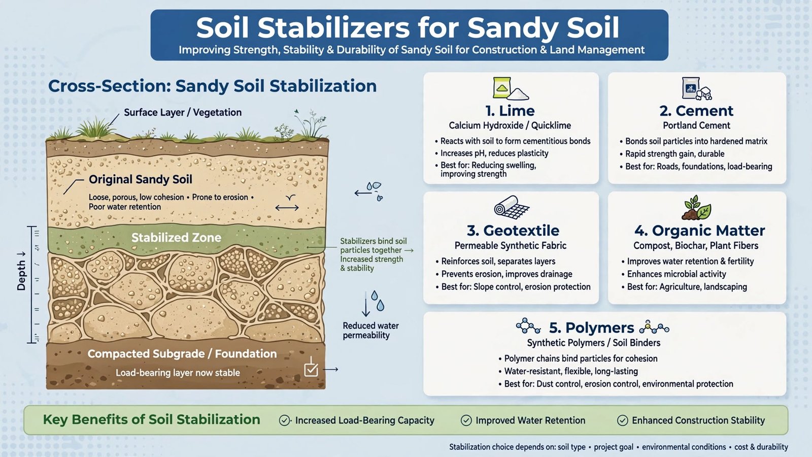 Soil Stabilizers for Sandy Soil